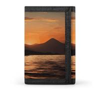 FekiLoot Mountain And Water at Sunset Wallet for Women Men Trifold Wallet Large Front Pocket Wallets Travel Slim RFID Blocking Wallets Coin Purse Credit Card Holder