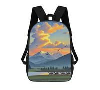 FekiLoot Mountain Scenery Backpack Laptop Computer Bag Large Travel Backpack Custom Print Bookbag Work Casual Daypack