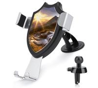 FekiLoot Mountain Sunrise Landscape Car Phone Mount for Dashboard/Vent/Windshield Auto-Clamping Gravity Sensor Truck Stand Cradle 90° Rotation Phone Holder Fits 4-6" Phones
