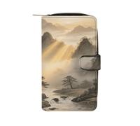 FekiLoot Mountains And Clouds And Mist Travel Wallet for Men & Women RFID Blocking Card Organizer Credit Card Holder Large Capacity