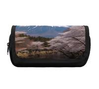 FekiLoot Mt. Fuji in Early Spring Pencil Case Portable Zipper Large Capacity Pencil Bag Handheld Multi Function Portable Pencil Pouch Organizer for Family Office Supplies