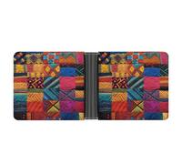 FekiLoot Multicolor Quilt Wallet for Men Minimalist Small Bifold Wallet Card Holder for ID, Credit Cards, Cash, Commuters