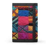 FekiLoot Multicolor Quilt Wallet Men's Trifold Wallet Extra Capacity Credit Card Holder Cards Purse Front Pocket