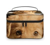 FekiLoot Multifunctional Caramel Mini Pudding Makeup Bag with Zipper Large Travel Toiletry Bag with Compartments And Handle Portable Waterproof Cosmetic Bag for Women