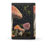 FekiLoot Mushroom Wallet Compact Blocking Trifold Wallets with Zipper Minimalist Purse Wallet Credit Card Holder