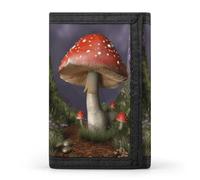 FekiLoot Mushroom Wallet for Women Men Trifold Wallet Large Front Pocket Wallets Travel Slim RFID Blocking Wallets Coin Purse Credit Card Holder