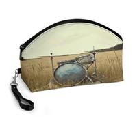 FekiLoot Music Drum in Field Makeup Bag Toiletry Bag Cosmetic Organizer