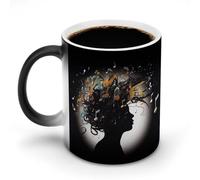 FekiLoot Music Image Ceramic Coffee Mug with Handle, Tea Cup with Heat Sensitive Color, Novelty Coffee Cup for Latte, Tea, Cappuccino, Milk, Cocoa