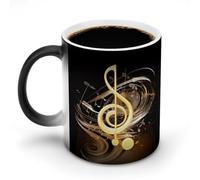 FekiLoot Music Note Ceramic Coffee Mug with Handle, Tea Cup with Heat Sensitive Color, Novelty Coffee Cup for Latte, Tea, Cappuccino, Milk, Cocoa