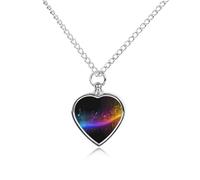 FekiLoot Music Spectrum Urn Necklace Heart, Cremation Jewelry with Funnel Kit Keepsake,Ashes Necklace for Dog Cat Love Women And Men