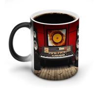 FekiLoot Music Studio Ceramic Coffee Mug with Handle, Tea Cup with Heat Sensitive Color, Novelty Coffee Cup for Latte, Tea, Cappuccino, Milk, Cocoa