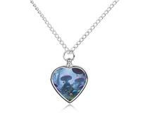 FekiLoot Mysterious Forest Urn Necklace Heart, Cremation Jewelry with Funnel Kit Keepsake,Ashes Necklace for Dog Cat Love Women And Men