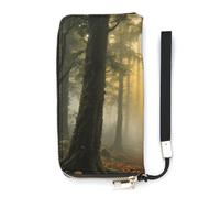 FekiLoot Mysterious Primeval Forest Zipper Wallet Women Men RFID Blocking Credit Card Wallet, Purse Wristlet Large Capacity
