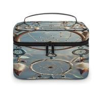 FekiLoot Native American Dream Catcher Makeup Bag Large Capacity Travel Cosmetic Bag Lightweight Hand-held Toiletry Bags Portable Cosmetic Pouch Cute Make Up Pouch for Women