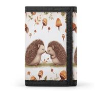 FekiLoot Nature Lovely Hedgehog Lovers Wallet for Women Men Trifold Wallet Large Front Pocket Wallets Travel Slim RFID Blocking Wallets Coin Purse Credit Card Holder