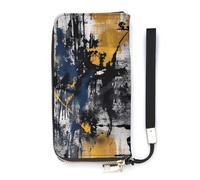 FekiLoot Navy Blue Color Zipper Wallet Women Men RFID Blocking Credit Card Wallet, Purse Wristlet Large Capacity