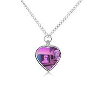 FekiLoot Neon Retro Computer Urn Necklaces for Ashes Personalized Human Pet Cremation Jewelry Keepsake Locket Heart Pendant with Filling Kit Memorial Gift for Dog Cat Lover Women Men