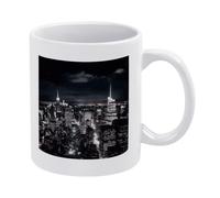 FekiLoot New York Night Sky Ceramic Coffee Mug 11 Oz Tea Cup Coffee Cup | Smooth Coffee Mug Tea Mug with Comfortable Handle Coffee Tea Cup for Men Women Home Office Work