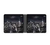 FekiLoot New York Night Sky Wallet for Men Minimalist Small Bifold Wallet Card Holder for ID, Credit Cards, Cash, Commuters