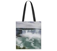 FekiLoot Niagara Falls Shopping Bag Foldable, Multipurpose Shoulder Bag, Reusable Grocery Bag Holder with Long Shoulder Strap, Waterproof Tote Bags for Work, Beach, Travel