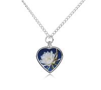 FekiLoot Night Blooming Cereus Urn Necklaces for Ashes Personalized Human Pet Cremation Jewelry Keepsake Locket Heart Pendant with Filling Kit Memorial Gift for Dog Cat Lover Women Men