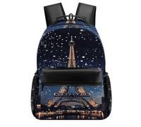 FekiLoot Night Paris Eiffel Tower Backpack With Large Capacity, Travel Backpack with Pouch Pocket Gift for Men & Women, Laptop Backpack for Outdoors Hiking Traveling