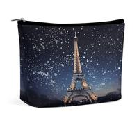 FekiLoot Night Paris Eiffel Tower Toiletry Bag Travel Cosmetic Bag with Zipper Personalized Makeup Pouch Makeup Pouch for Women for Use in Daily Life Travel Other Occasions