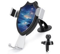 FekiLoot Night Sky Car Phone Holder Mount Strongest Suction & Clip Cell Phone Mount for Dashboard Windshield Vent Fits 4-6" Phones (Straight Vent Only)