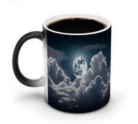 FekiLoot Night Sky Full Moon 12 Oz Color Changing Ceramic Magic Mug