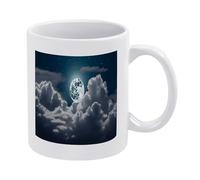 FekiLoot Night Sky Full Moon Ceramic Coffee Mug 11 Oz Tea Cup Coffee Cup