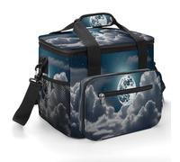 FekiLoot Night Sky Full Moon Cooler Bag Small Portable Insulated,Beach Cooler Soft Large for Men Women Ice Chest Backpack for Beach, Camping, Travel, Picnic