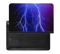 FekiLoot Night Sky Lightning Passport Holder, PU Leather Passport Wallet Cover with Card Slots, Lightweight Portable Travel Passport Case for Men and Women, Essential Travel Accessories