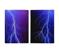 FekiLoot Night Sky Lightning PU Leather Passport Cover Slim Lightweight Travel Passport Holder with Card Slots Durable Anti-Scratch Protective Case for Holiday Business Trip Travel Essential
