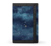 FekiLoot Night Sky Stars Trifold Wallet Slim Minimalist Front Pocket Men's Passcase Wallet Credit Card Holder