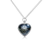 FekiLoot NightBlooming Cereus Urn Necklaces for Ashes Personalized Human Pet Cremation Jewelry Keepsake Locket Heart Pendant with Filling Kit Memorial Gift for Dog Cat Lover Women Men