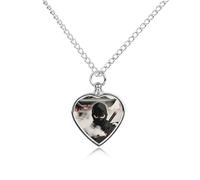 FekiLoot Ninja Smoke Stealth Urn Necklaces for Ashes Personalized Human Pet Cremation Jewelry Keepsake Locket Heart Pendant with Filling Kit Memorial Gift for Dog Cat Lover Women Men