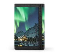 FekiLoot Northern Lights Trifold Wallet Slim Credit Card Holder Stylish Trifold Billfold Minimalist Front Pocket Friendly Purses
