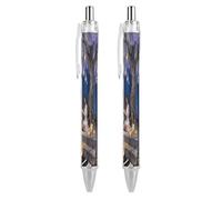 FekiLoot Note Cloud Tree Ballpoint Pens Retractable Ball Point Pens Smooth-Flowing Black Ink 0.5mm Writing Pen Black Ink Pen for Men Women 2 PCS