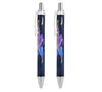 FekiLoot Note Flower Vine Ballpoint Pens Retractable Ball Point Pens Smooth-Flowing Black Ink 0.5mm Writing Pen Black Ink Pen for Men Women 2 PCS