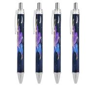 FekiLoot Note Flower Vine Ballpoint Pens Retractable Ball Point Pens Smooth-Flowing Black Ink 0.5mm Writing Pen Black Ink Pen for Men Women 4 PCS