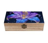 FekiLoot Note Flower Vine Wooden Storage Box Wooden Keepsake Box with Hinged Lid Vintage Rustic Chest Wood Jewelry Boxes for Jewelry, Photos, Memorabilia, Home Decor And Craft Organization