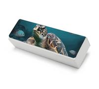 FekiLoot Ocean Animal Turtle Eyeglasses Case Hard Shell Portable Leather Eyeglass Case Classic Multi Functional Lightweight Glasses Box for Women Men Sunglass