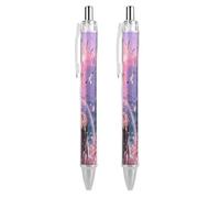 FekiLoot Ocean Wind Song Ballpoint Pens Retractable Ball Point Pens Smooth-Flowing Black Ink 0.5mm Writing Pen Black Ink Pen for Men Women 2 PCS