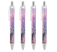 FekiLoot Ocean Wind Song Ballpoint Pens Retractable Ball Point Pens Smooth-Flowing Black Ink 0.5mm Writing Pen Black Ink Pen for Men Women 4 PCS