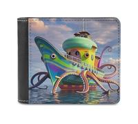 FekiLoot Octopus Ship Wallet Large Capacity Slim Bifold Wallet with Multiple Card Slots PU Leather Men Purse