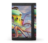 FekiLoot Octopus Ship Wallet Slim Trifold Wallets with Multiple Card Slots Credit Card Holder Pocket Coin Purse