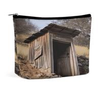 FekiLoot Old Ancient Outhouse Toiletry Bag Travel Cosmetic Bag with Zipper Personalized Makeup Pouch Makeup Pouch for Women for Use in Daily Life Travel Other Occasions