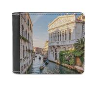 FekiLoot Old Buildings Wallet Large Capacity Slim Bifold Wallet with Multiple Card Slots PU Leather Men Purse