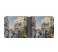 FekiLoot Old Buildings Wallet Slim PU Bifold Design Wallet with Multiple Card Slots Wallets Extra Capacity Pocket Wallets