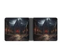 FekiLoot Old Crypt Leather Wallet Double-Sided Different Images Bifold Wallet Ultra Strong Stitching Slim Wallets